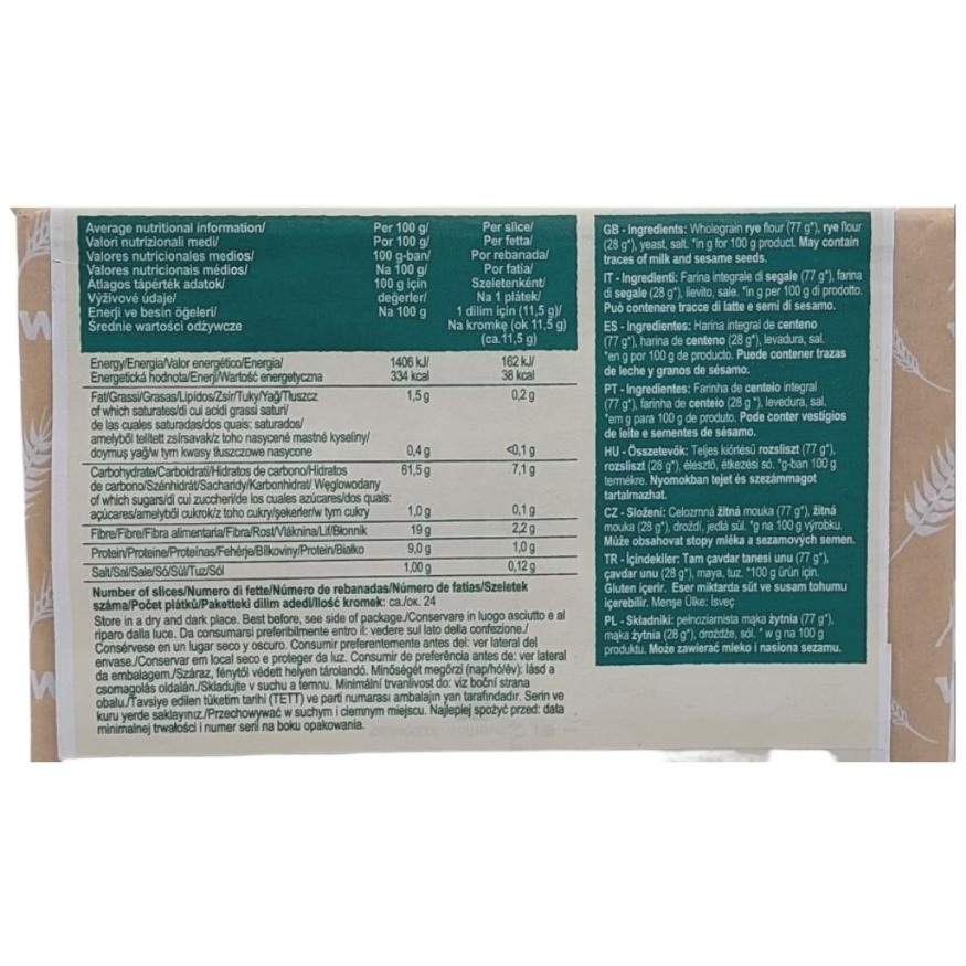 WASA GALLETAS INTEGRALES DE CENTENO