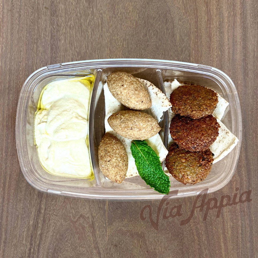 TRÍO KFC,  KIBBEH, FALAFEL Y CREMA