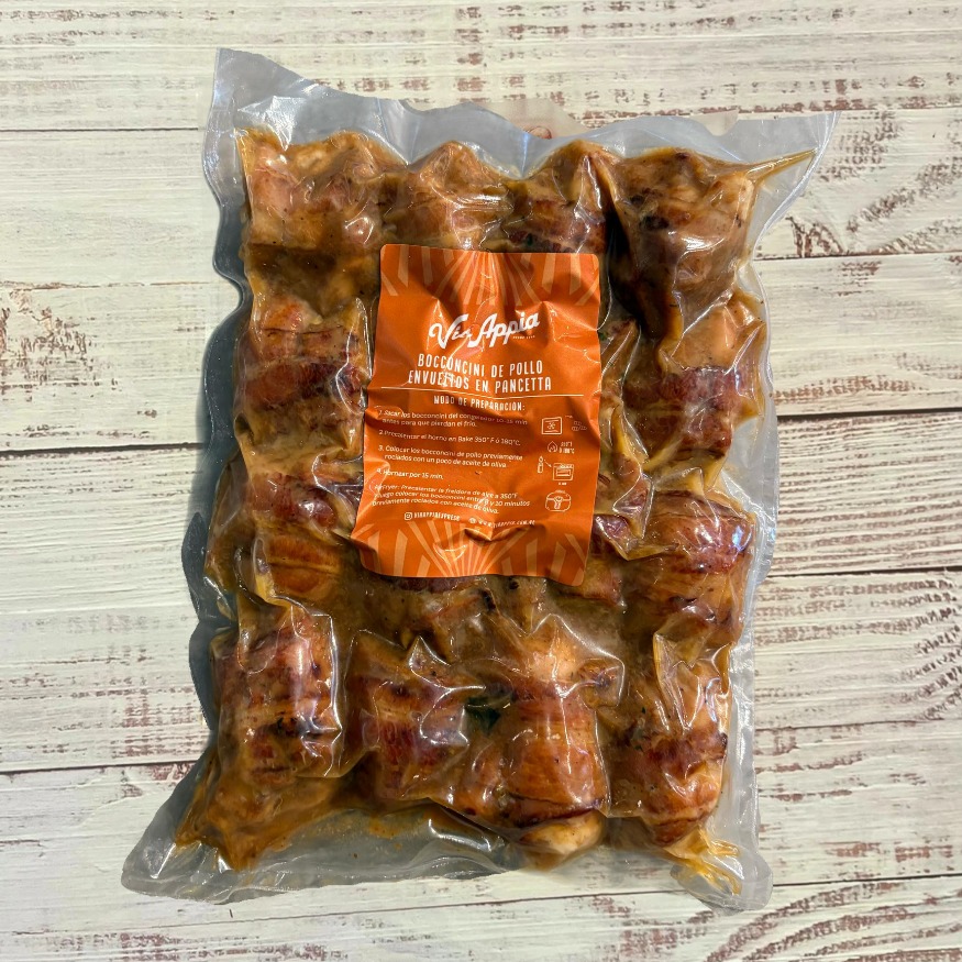 BOCCONCINI DE POLLO ENVUELTOS EN PANCETTA PREEMPACADO