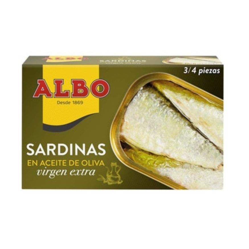 SARDINAS EN ACEITE DE OLIVA EXTRA VIRGEN ALBO