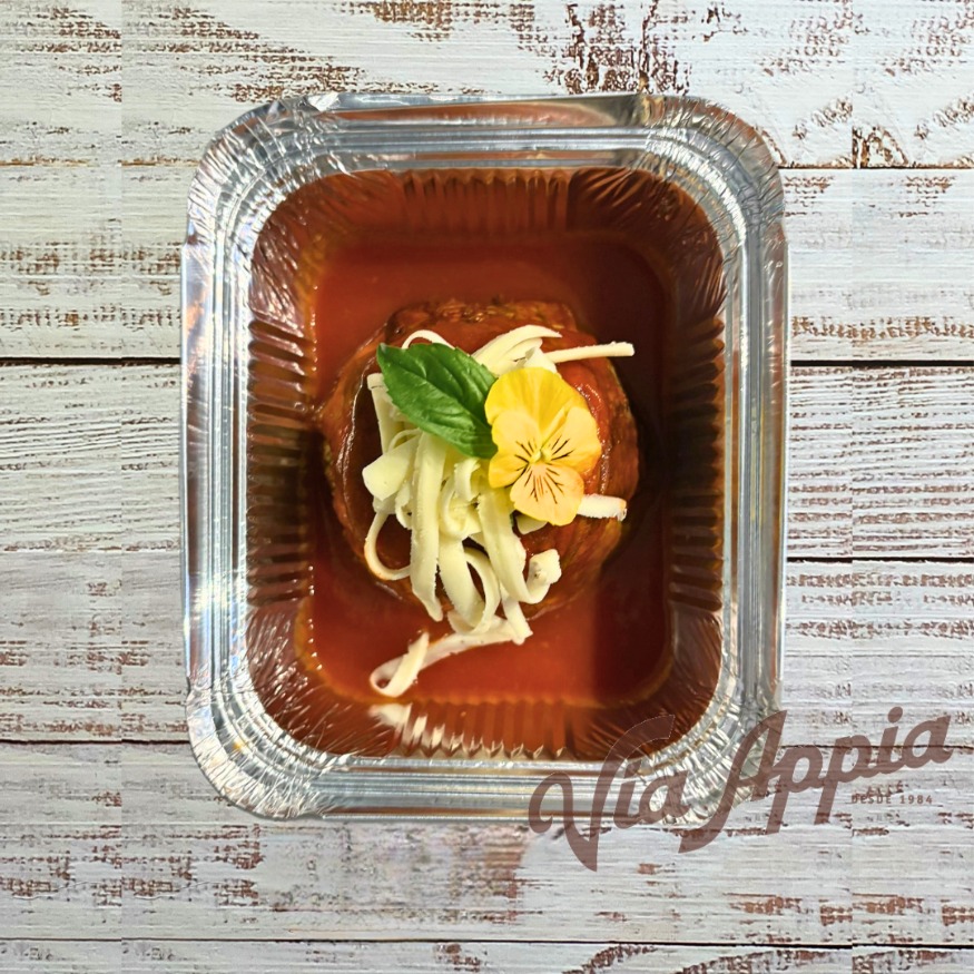 TIMBAL DE BERENJENAS CON MOZZARELLA Y PECORINO