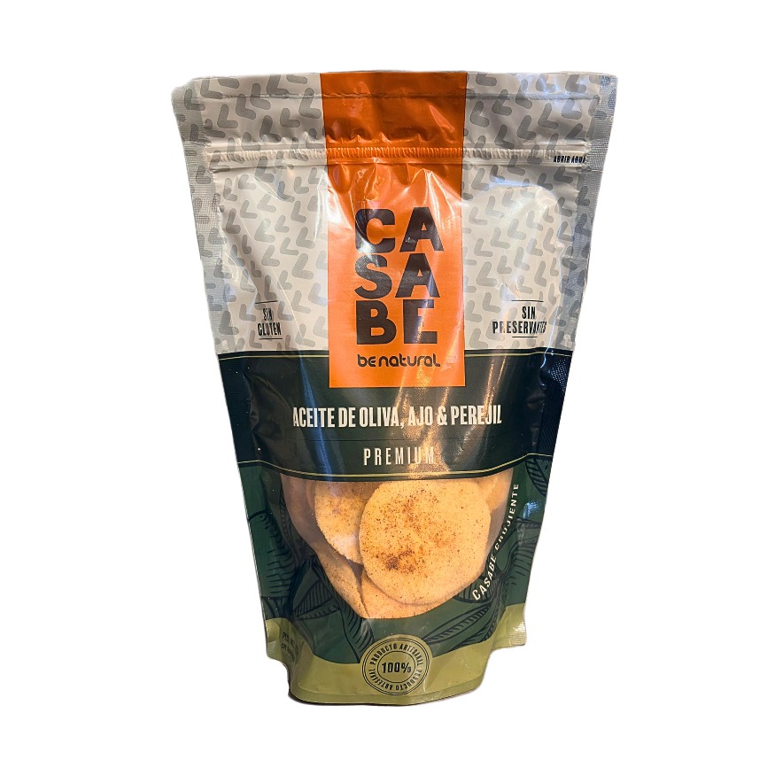 CASABE BE NATURAL CON ACEITE DE OLIVA, AJO Y PEREJIL