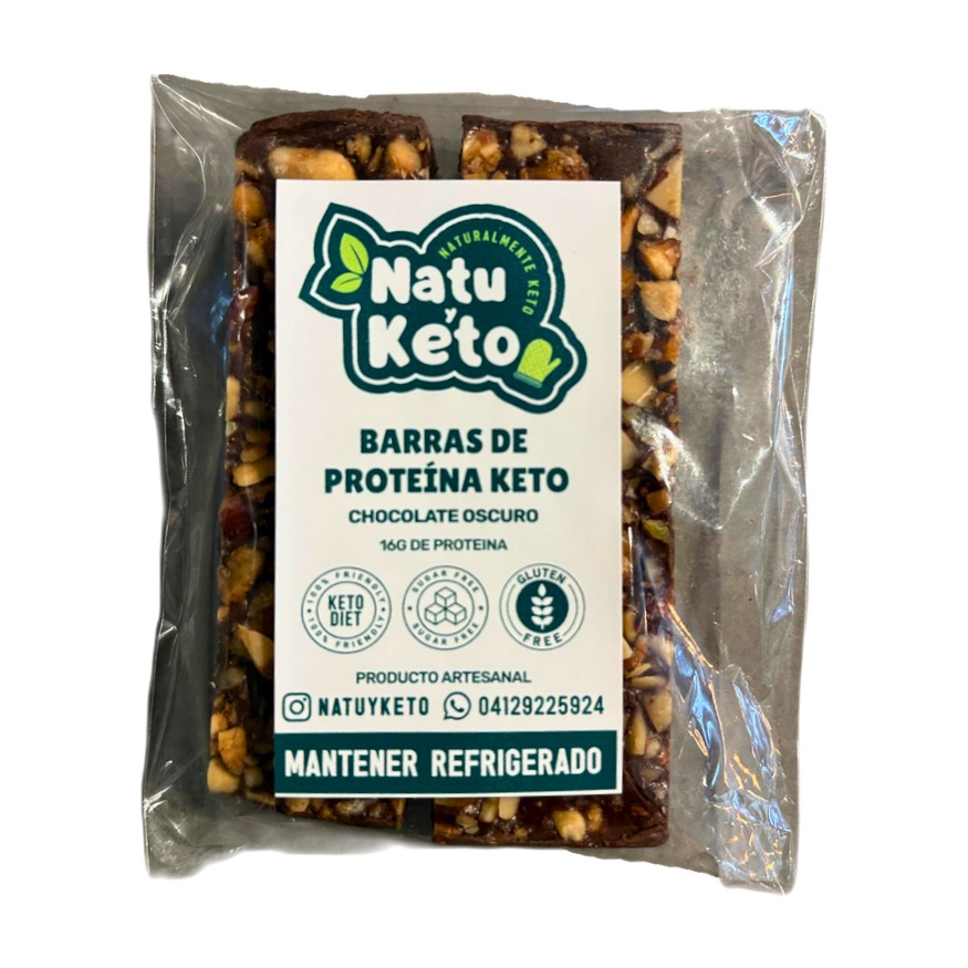 BARRA DE PROTEÍNA CHOCO OSCURO NATU Y KETO
