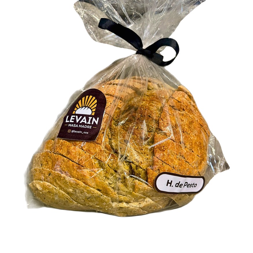 PAN DE MASA MADRE LEVAIN HOGAZA CON PESTO